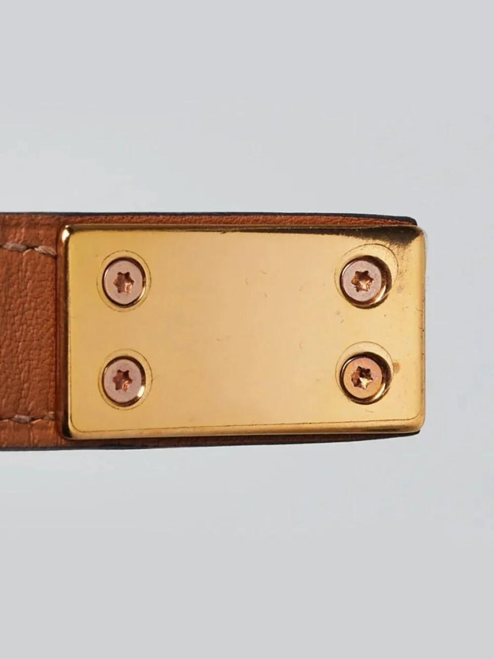Hermes Black Box Leather Gold Plated Drag Double Tour Bracelet Size T2 - Picture 8 of 8